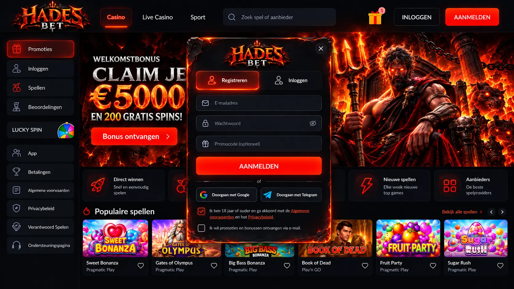 Hadesbet Casino Nederland: Online Spellen, Live Casino en Bonus image 2