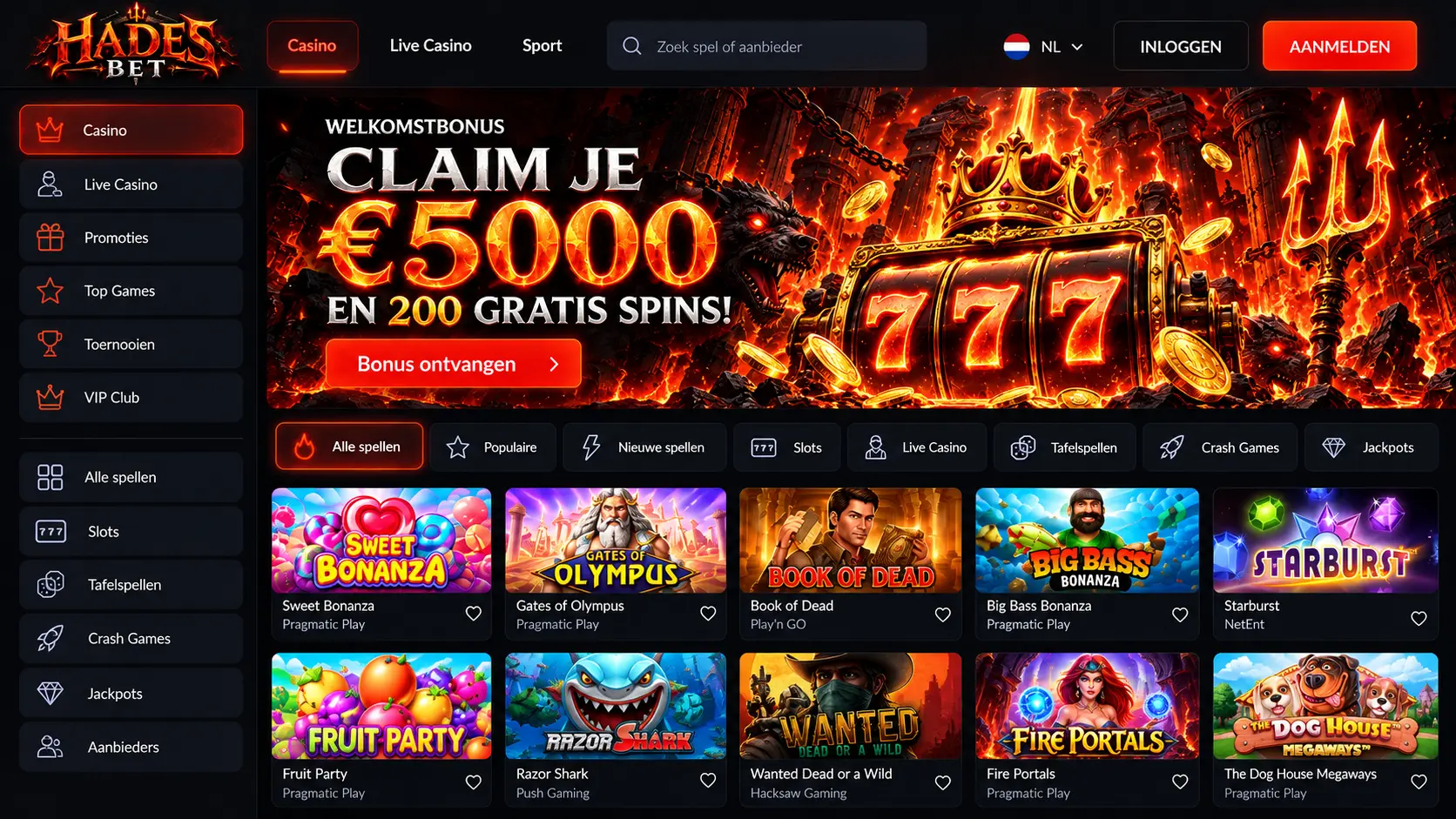 Hadesbet Casino Nederland: Online Spellen, Live Casino en Bonus image 3